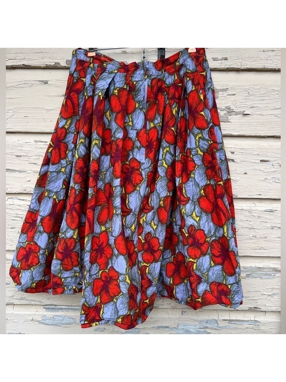 H&M Cotton Floral Skater Full Pleated 50s Style Retro Rockabilly Skirt 12 - Picture 8 of 10